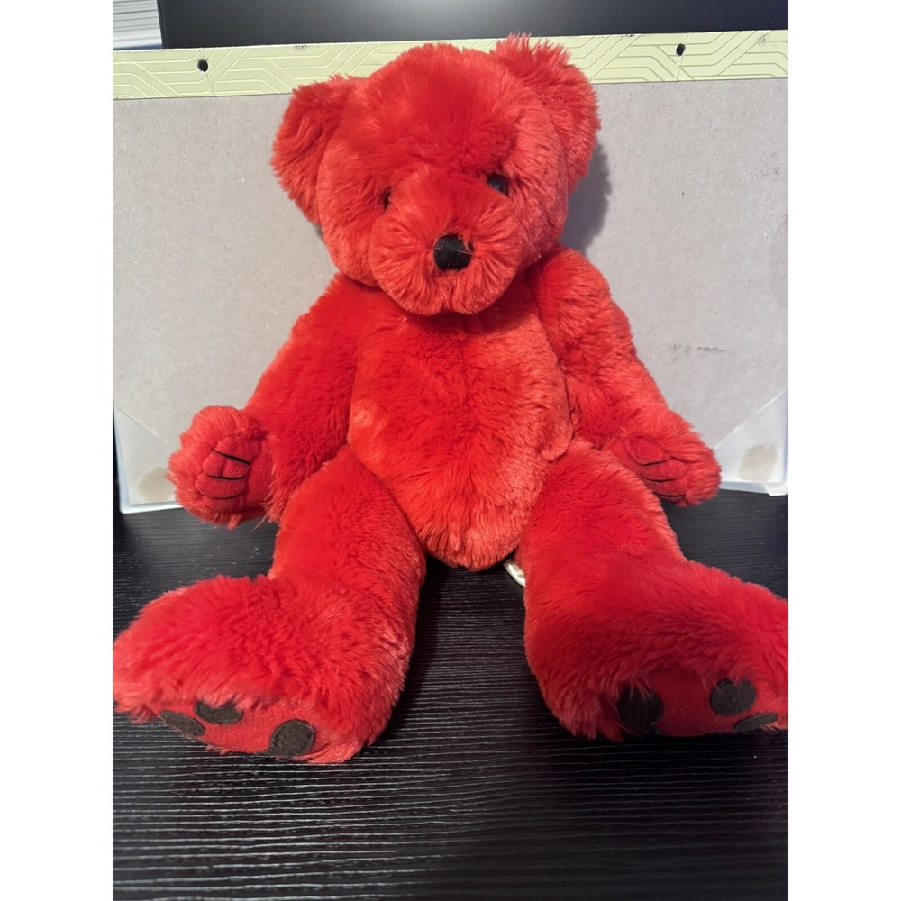 Vth 17" Purr-Fection by MJC Red Teddy Bear 1992 Soft and Cuddly Movable Limbs